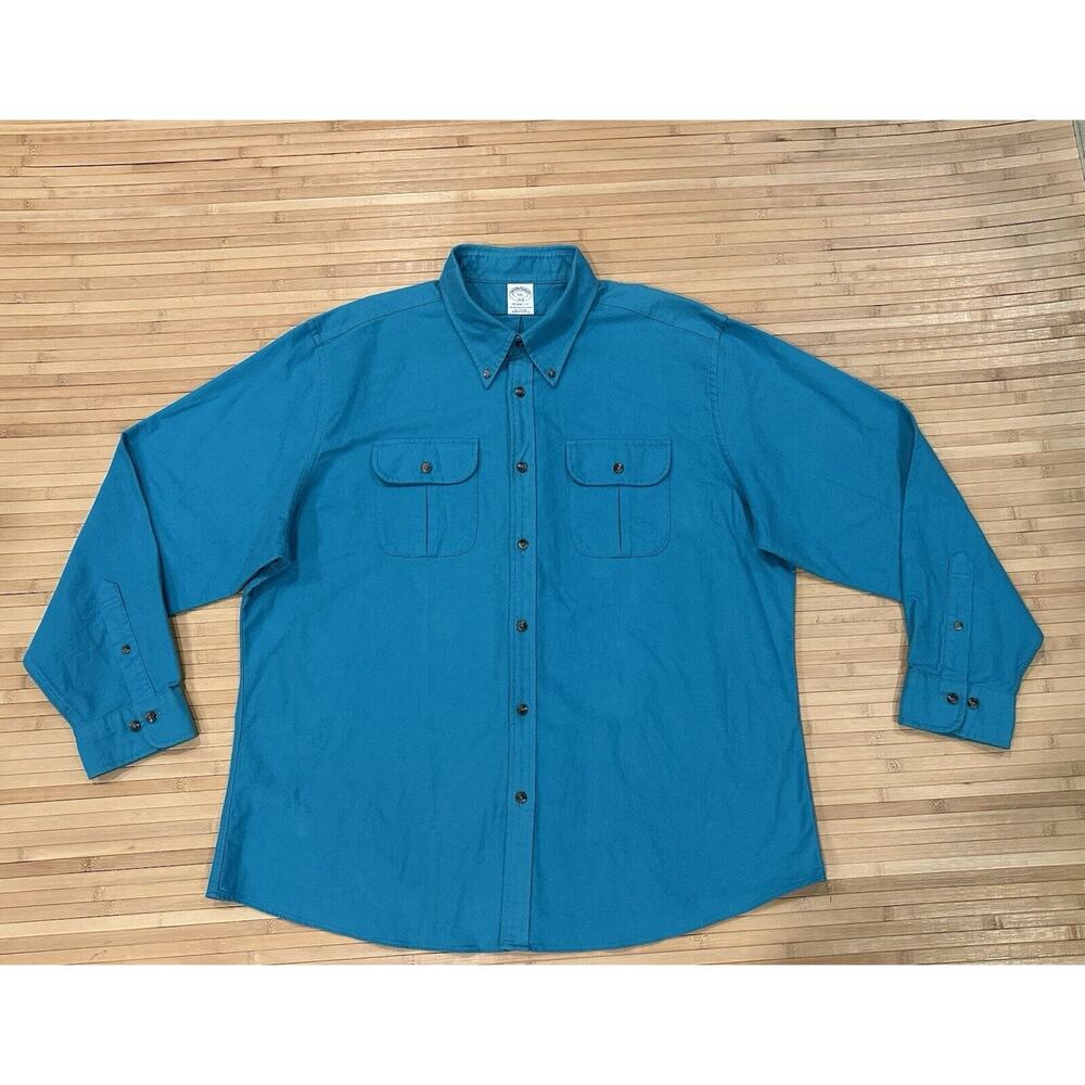 Brooks Brothers Shirt Men’s Sz XXL Blue Flannel Regent Fit Button Up Soft Feel